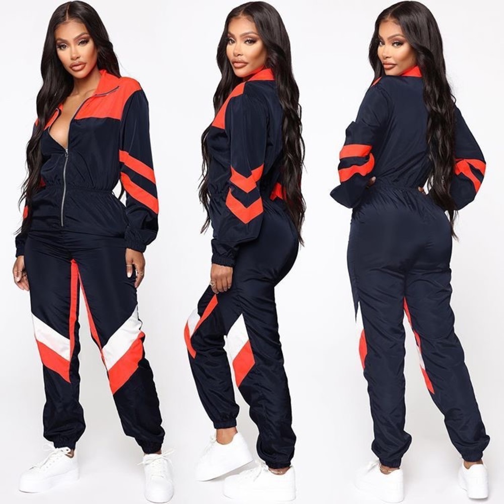 Jumpsuit navy/coral
